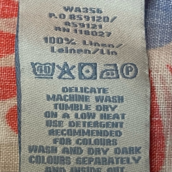 Boden  Orange Lime And Cream Floral 100% Linen CottageCore Dress NWOT - Picture 9 of 12